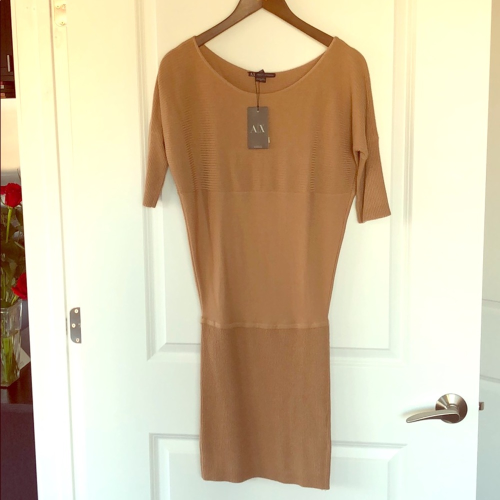NWT Armani Exchange Camel Sweater Dress in Size S